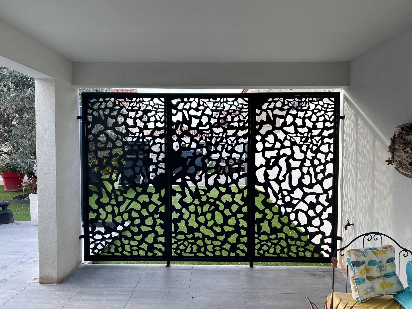 BRISE VUE EN FER FORGE MOTIF DECOUPE LASER PERSONNALISE